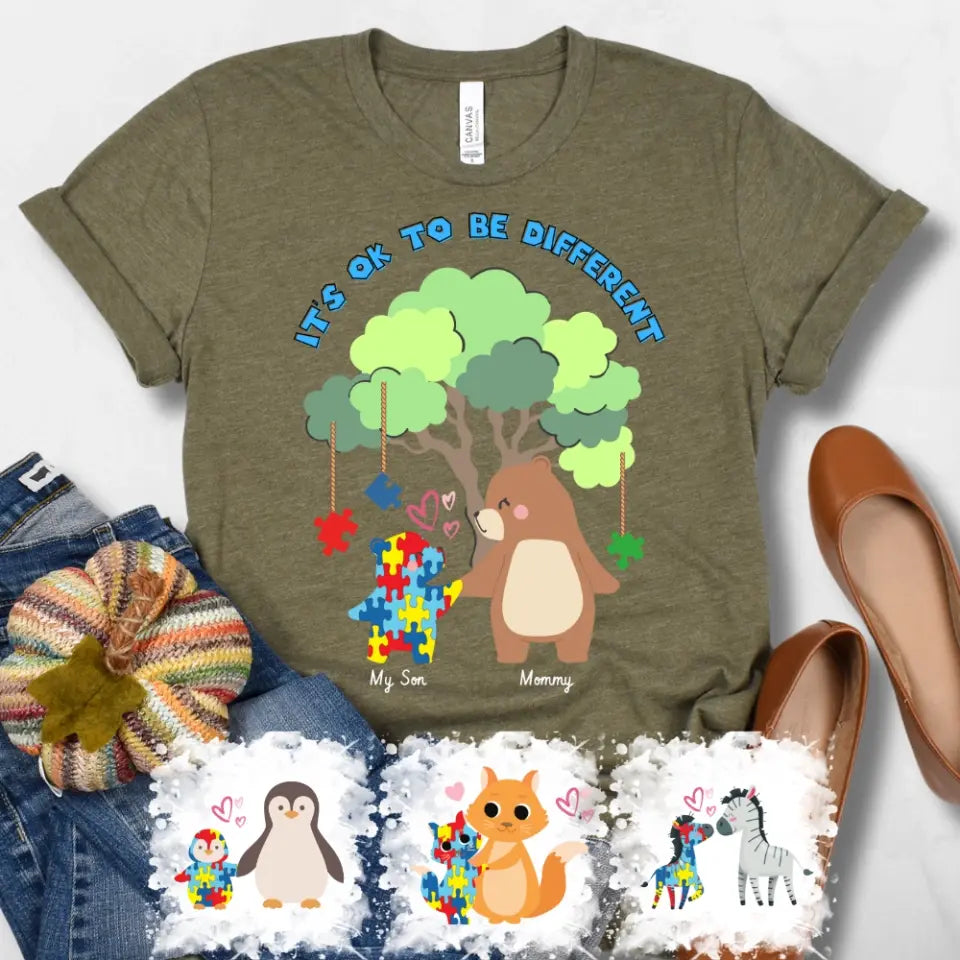 Autism Awareness - Autism Awareness Shirt - It's OK to Be Different, Autism Family Shirt, Autism Support Shirt 10008 - Personalized T-Shirt