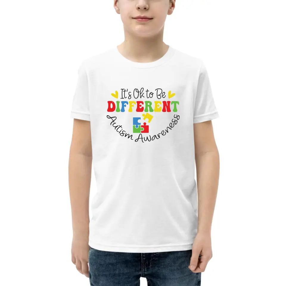 Autism Awareness - Autism Awareness Shirt - It's OK to Be Different, Autism Support Shirt 10009 - Personalized Youth, Kid T-Shirt