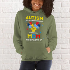 Autism Mom Shirt, Womens Autism Shirt, Autism Awareness Shirt, Mother's Day Gift For Autism Mom, Never Gives Up, No Manual, Special Ed Mom 10001 - Personalized Hoodie