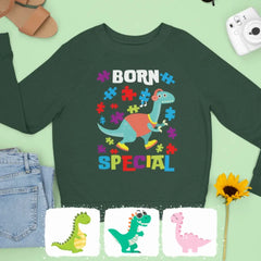 Autism Awareness - Autism Awareness Shirt - Born Special, Autism Dinosaur Shirt, Autism Support Shirt 10002 - Personalized Sweatshirt