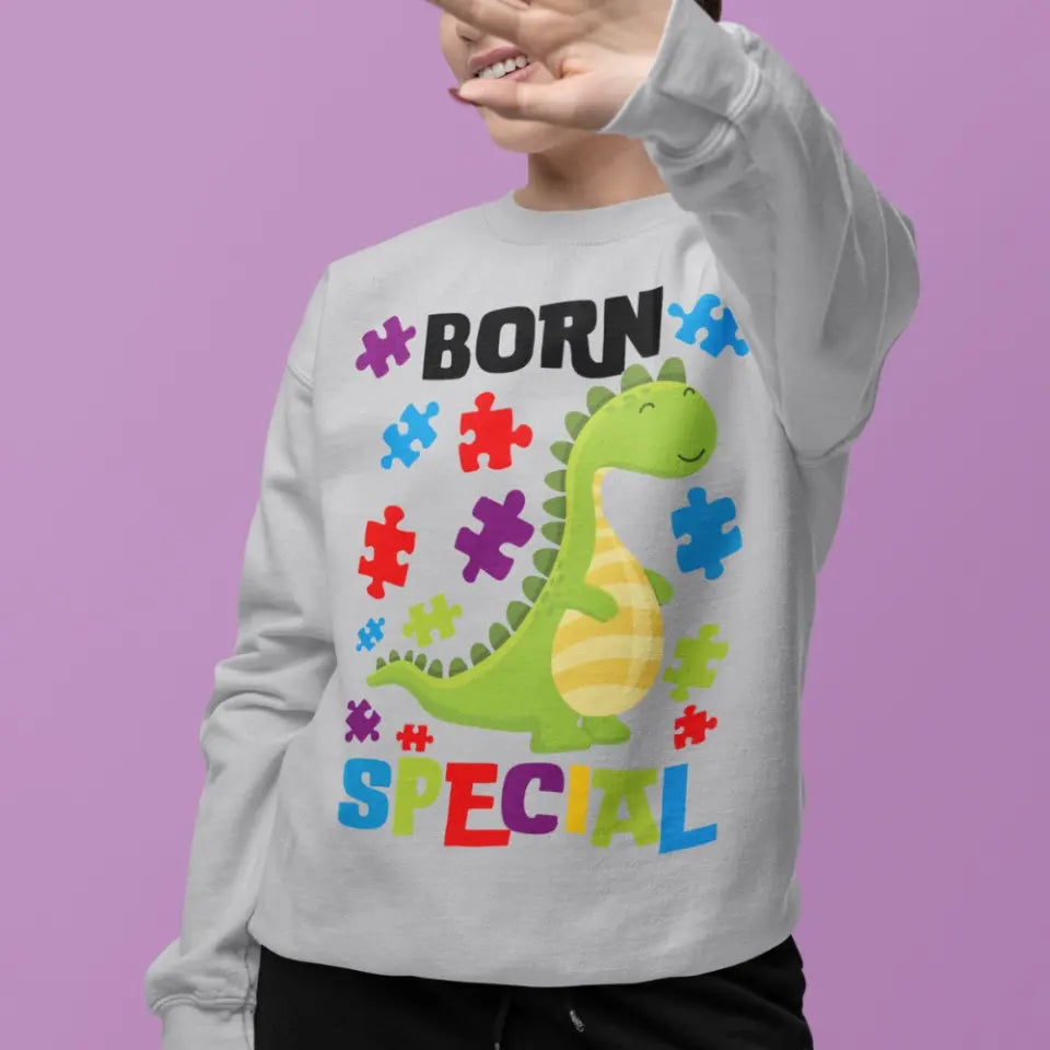 Autism Awareness - Autism Awareness Shirt - Born Special, Autism Dinosaur Shirt, Autism Support Shirt 10002 - Personalized Sweatshirt