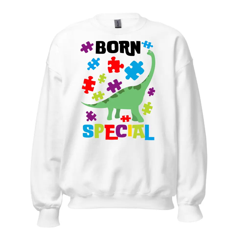 Autism Awareness - Autism Awareness Shirt - Born Special, Autism Dinosaur Shirt, Autism Support Shirt 10002 - Personalized Sweatshirt