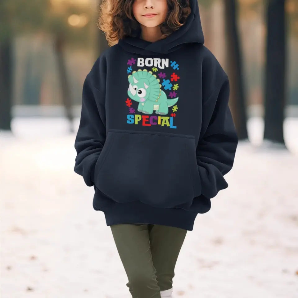 Autism Awareness - Autism Awareness Shirt - Born Special, Autism Dinosaur Shirt, Autism Support Shirt 10002 - Personalized Youth, Kid Hoodie