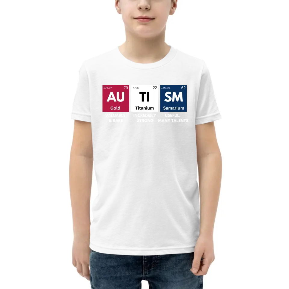 Autism Awareness - Autism Awareness Shirt - Minimalist - No Puzzle - Autism - Gold Titanium Samarium, Autism Support Shirt 10011 - Personalized Youth, Kid T-Shirt