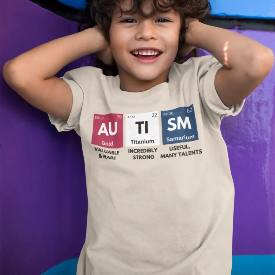 Autism Awareness - Autism Awareness Shirt - Minimalist - No Puzzle - Autism - Gold Titanium Samarium, Autism Support Shirt 10011 - Personalized Youth, Kid T-Shirt