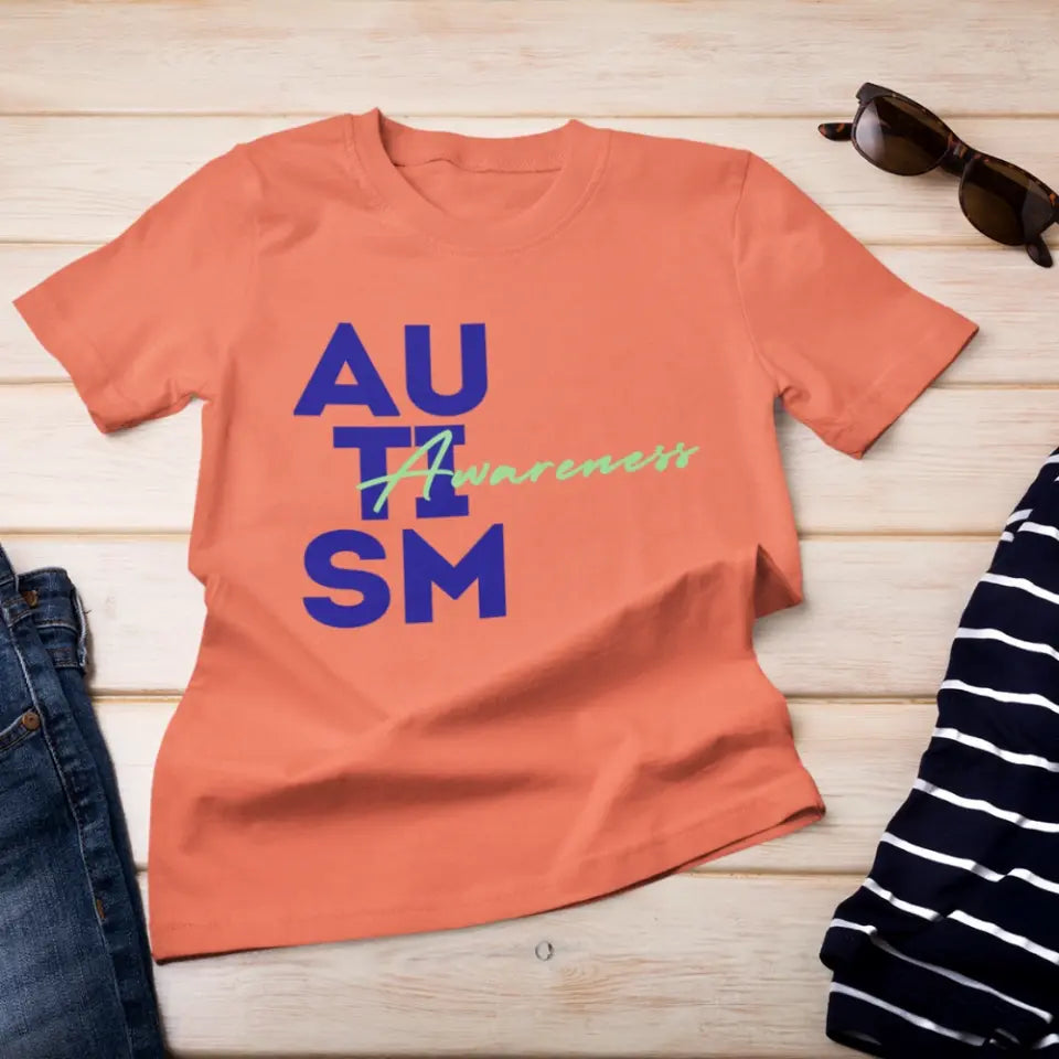 Autism Awareness - Autism Awareness Shirt - Minimalist - Autism Awareness - No Puzzle - Autism Family Shirt, Autism Support Shirt 10012 - Personalized Adult T-Shirt