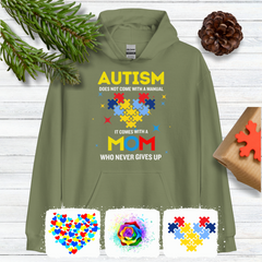 Autism Mom Shirt, Womens Autism Shirt, Autism Awareness Shirt, Mother's Day Gift For Autism Mom, Never Gives Up, No Manual, Special Ed Mom 10001 - Personalized Hoodie