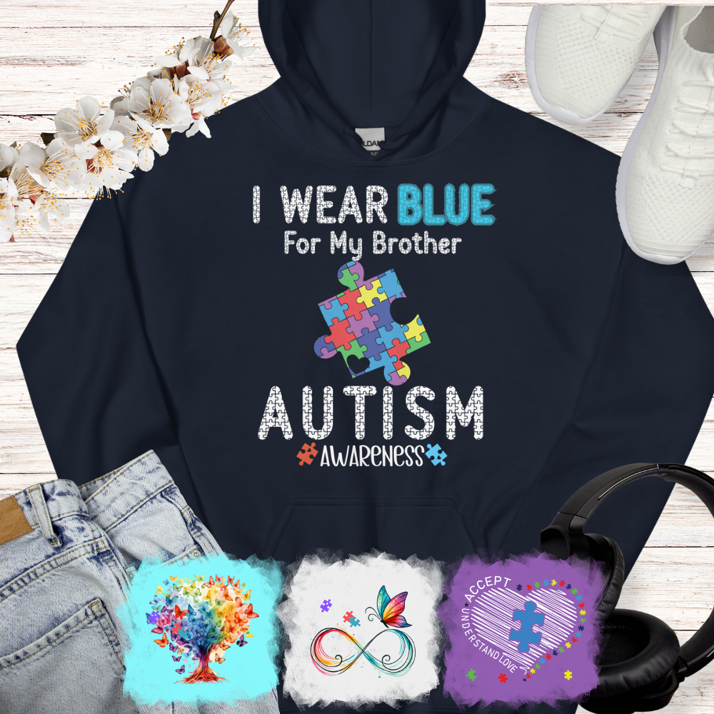 Autism Awareness - Autism Awareness Shirt - I Wear Blue, For My Son, For My Daughter, Autism Family Shirt, Autism Support Shirt 10006 - Personalized Hoodie