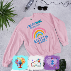 Autism Awareness - Autism Awareness Shirt - I Wear Blue, For My Son, For My Daughter, Autism Family Shirt, Autism Support Shirt 10006 - Personalized Sweatshirt