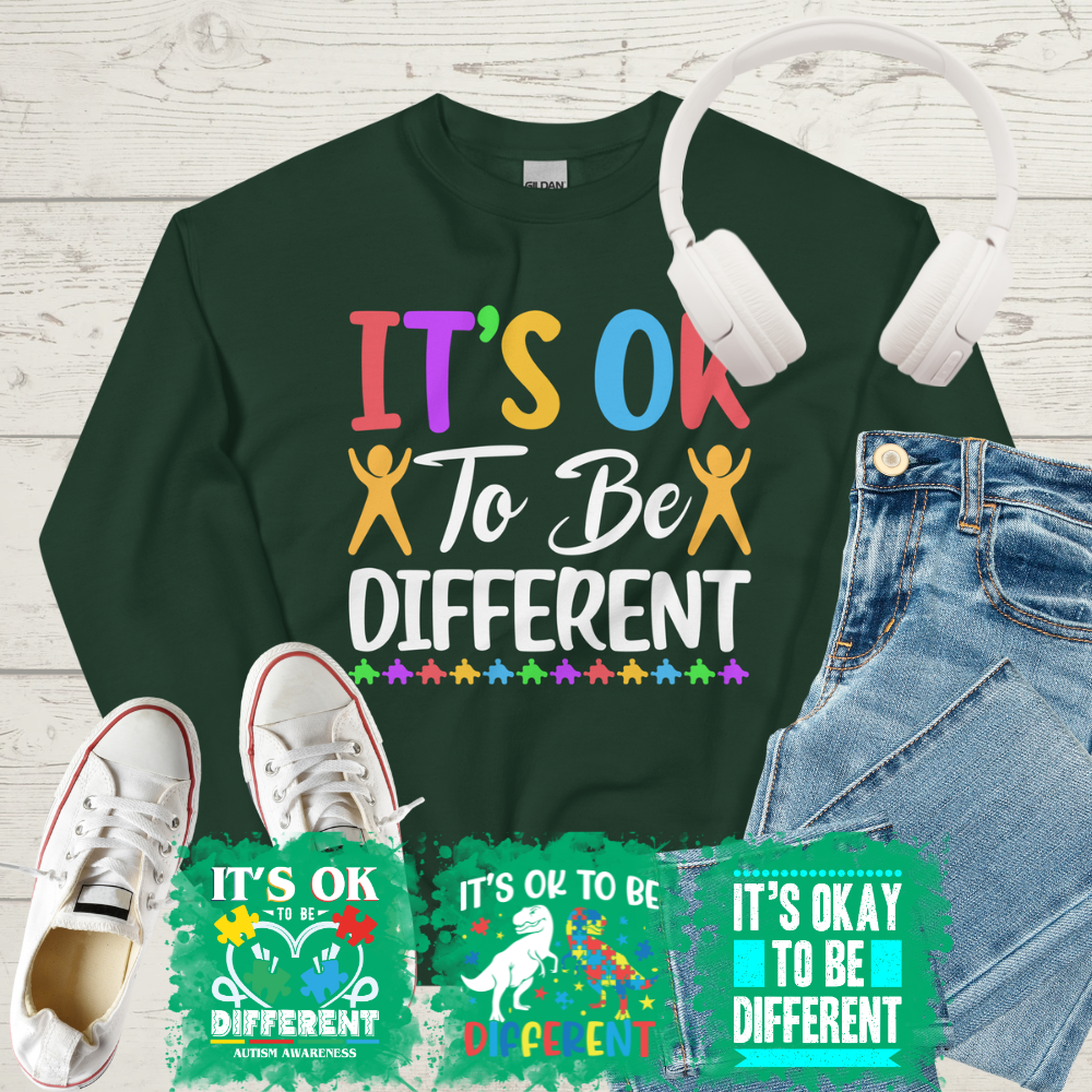 Autism Awareness - Autism Awareness Shirt - It's OK to Be Different, Autism Family Shirt, Autism Support Shirt 10009 - Personalized Sweatshirt