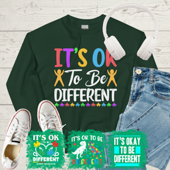 Autism Awareness - Autism Awareness Shirt - It's OK to Be Different, Autism Family Shirt, Autism Support Shirt 10009 - Personalized Sweatshirt