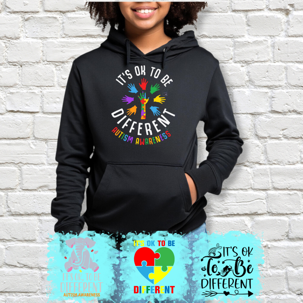 Autism Awareness - Autism Awareness Shirt - It's OK to Be Different, Autism Support Shirt 10009 - Personalized Youth, Kid Hoodie